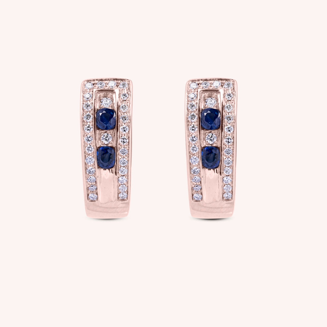Orecchini Athena Zaffiri Oro rosa - Varengo Gioielli