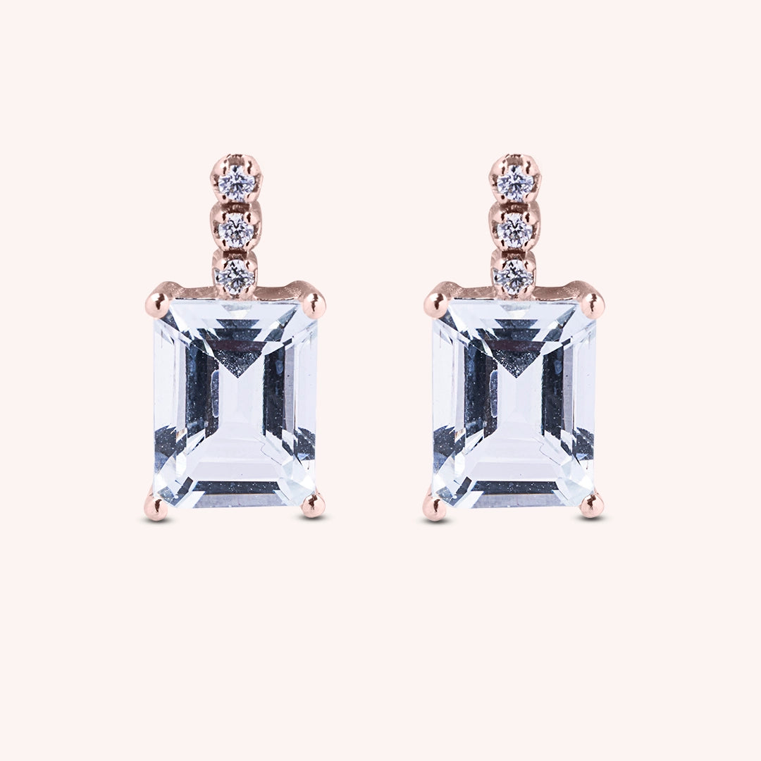Orecchini Selene Acquamarine Oro rosa - Varengo Gioielli
