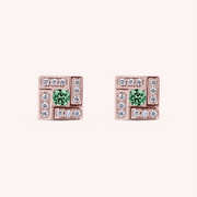 Orecchini Athena Smeraldi 2 Oro rosa - Varengo Gioielli