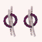 Orecchini Elettra Rubini Oro rosa - Varengo Gioielli