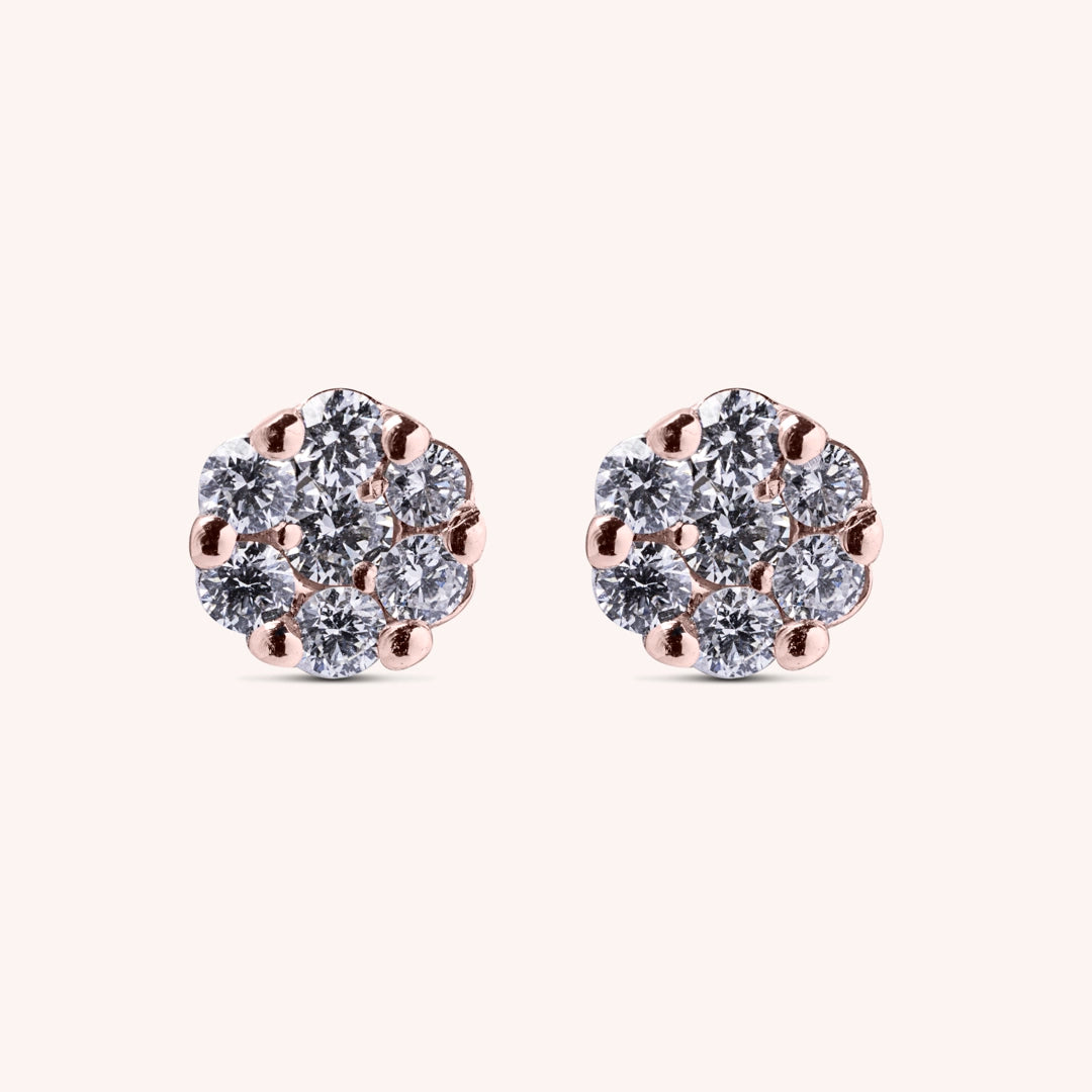 Orecchini Flora Oro rosa VS - Varengo Gioielli
