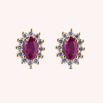 Carica l’immagine nella galleria, Orecchini Iris Rubini 6x4 Oro giallo - Varengo Gioielli